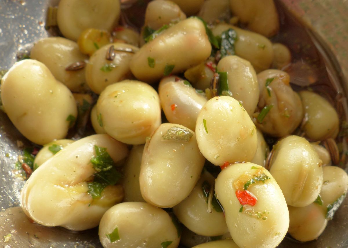 Dicke Bohnen als Salat