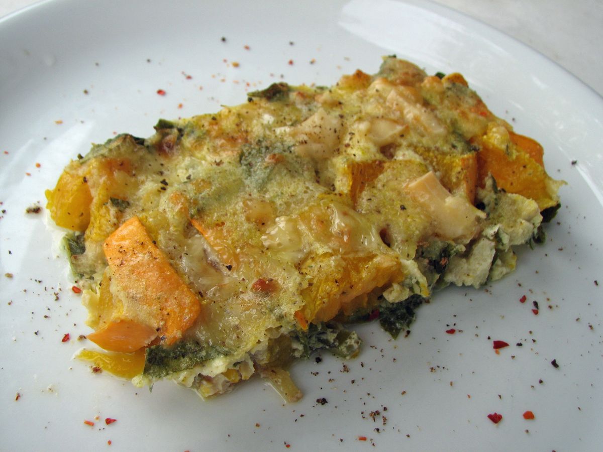 Kürbisgratin mit Wiesenbärenklau